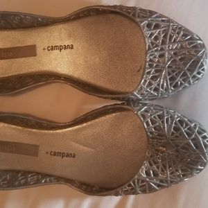 Melissa Campana Silver Jelly Flats